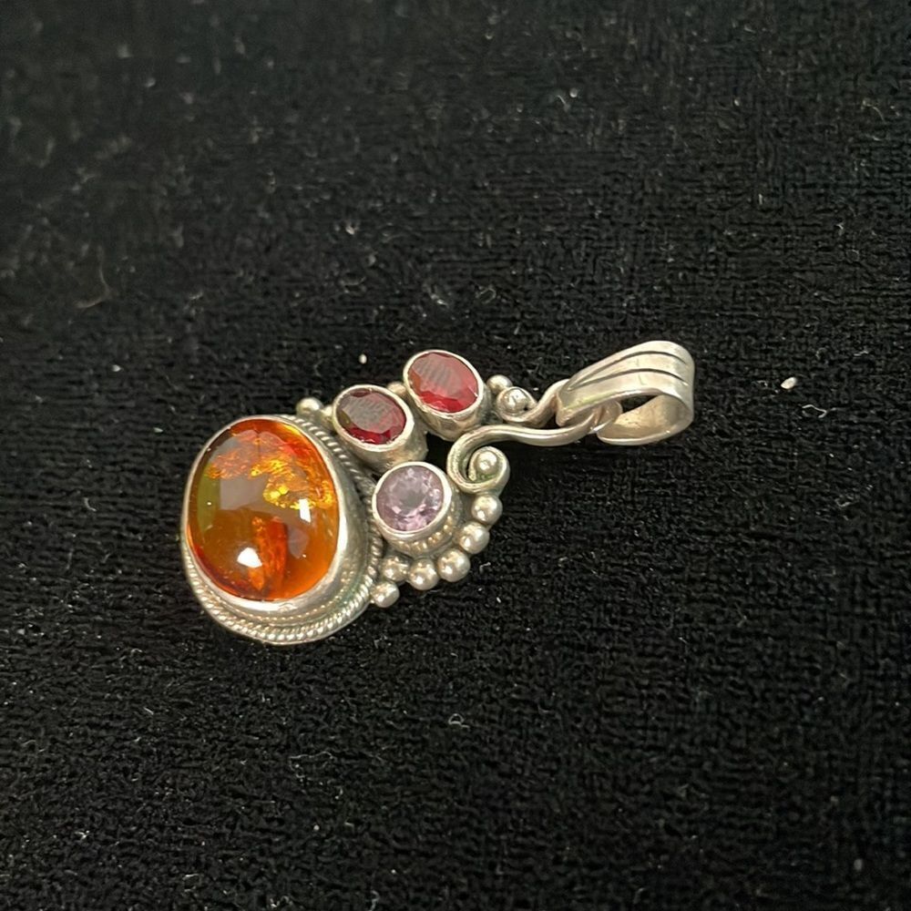 925 Amber Multi Stones Misc - Picture 2 of 3
